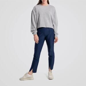 Epoque Evolution Jet Set Trouser Navy Pull On Ankle Slits WFH Travel SZ 12